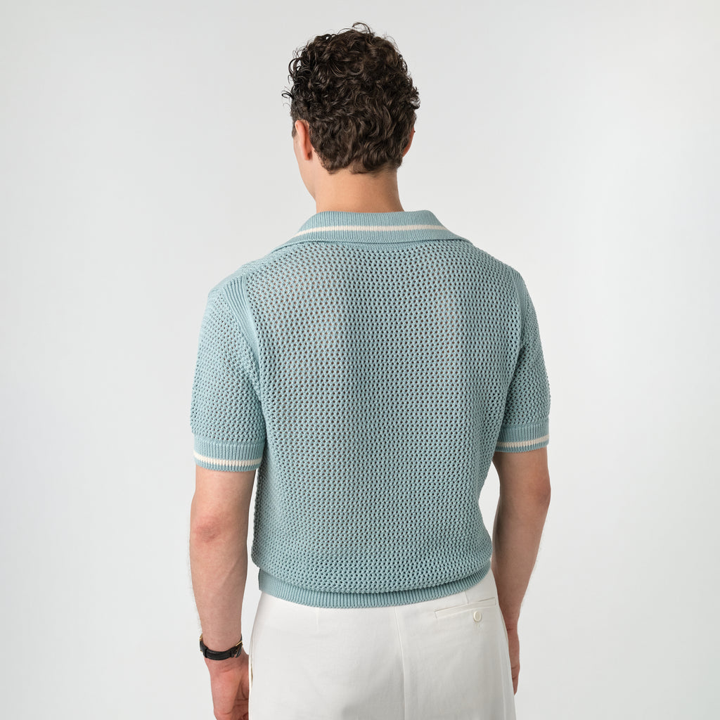 Le Polo Raffia aqua