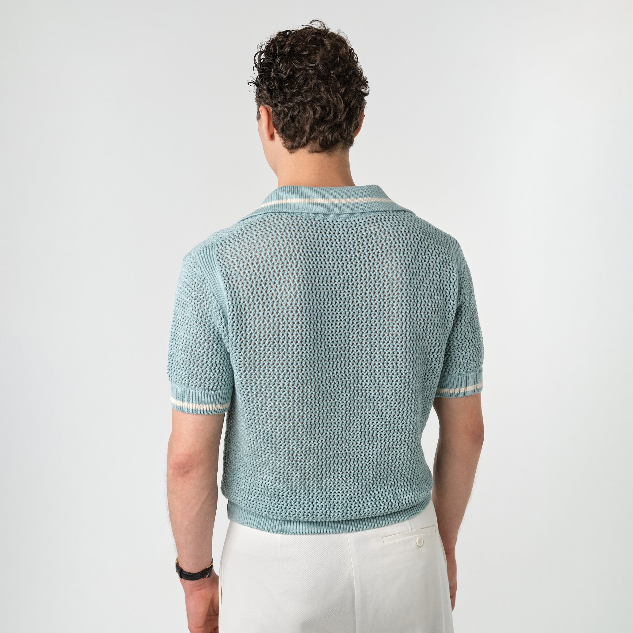 Le Polo Raffia aqua