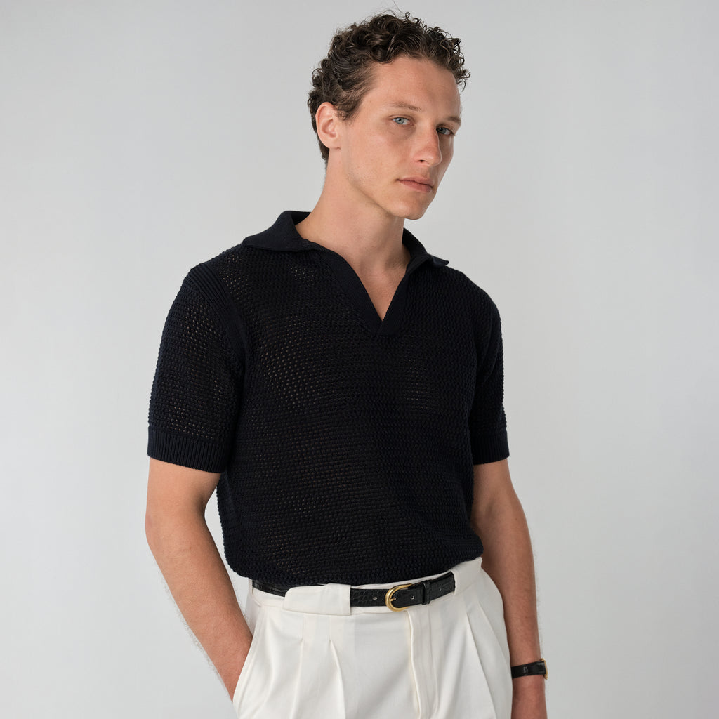 Le Polo Raffia noir