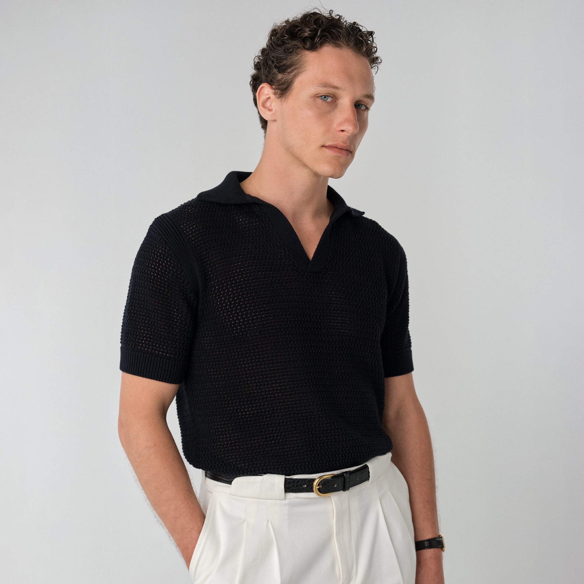 Le Polo Raffia noir