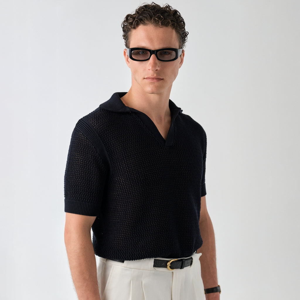 Le Polo Raffia noir